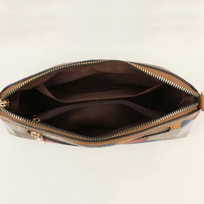 Elegant Geometric Design High Quality Leather Women's Compact Shoulder Handbags Purses Luxury Lady Messenger Bag Satchels
