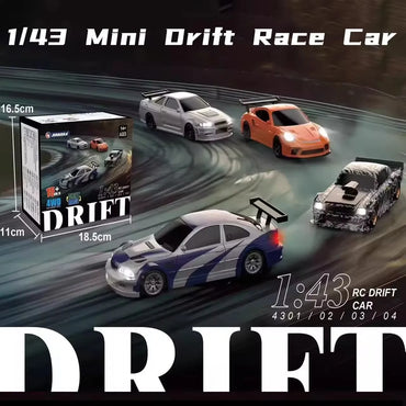 High Speed Mini Drift RC 4WD Remote Control Car Four Wheel Drive 2.4G Radio Controlled 1/43 Scale Porsche BMW Nissan GTR Mustang Racing Model  Boy Toy Gift