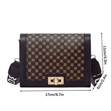 Luxury Vintage Plaid Shoulder Leather Handbag Purse for Women Small Messenger Crossbody Bag Great Gift