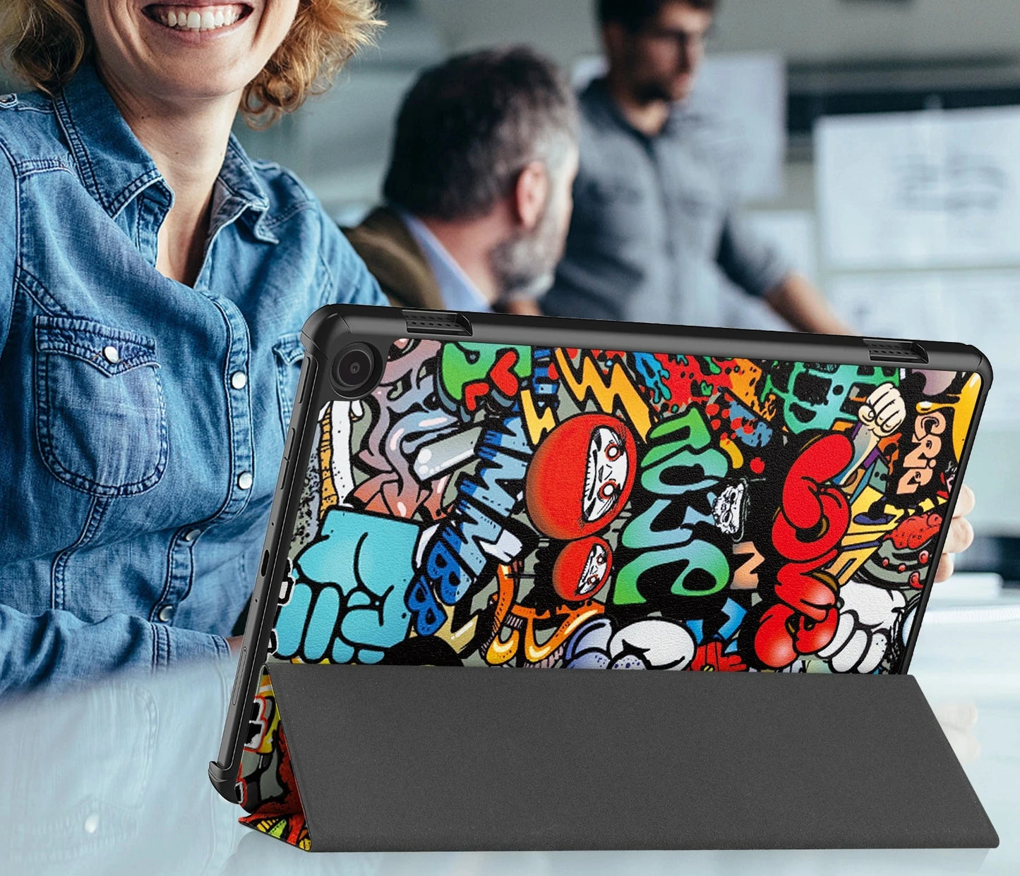 Stylish Tablet Folding Stand Case for Amazon Fire Max 11 HD10 HD8 Protective Shell Cover