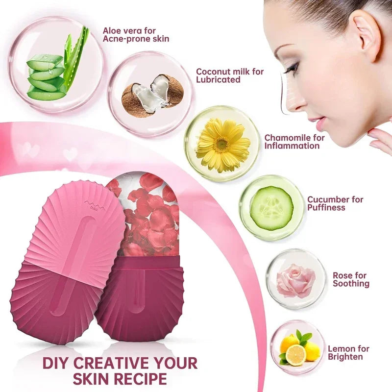 Silicone Ice Facial Roller Beauty Massage Ice Mold For Eye Puffiness Inflamation Shrink Pores
