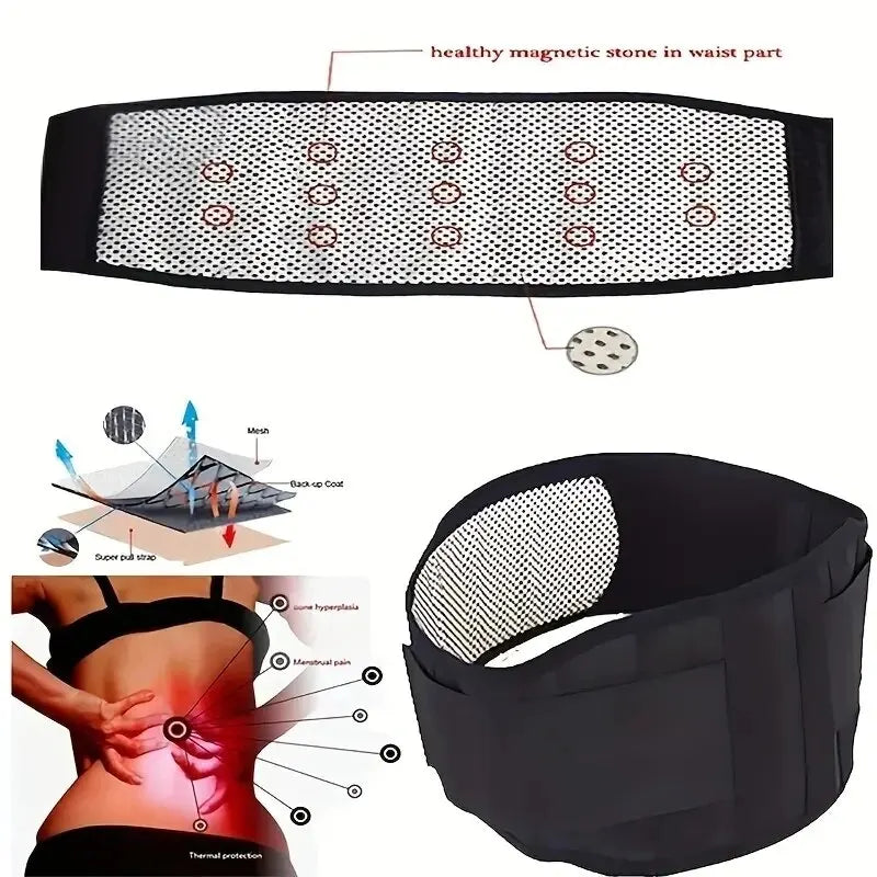 Adjustable Self-Heating Magnetic Therapy Back And Waist Massager Belt Waist Massage Support Belt Body Care