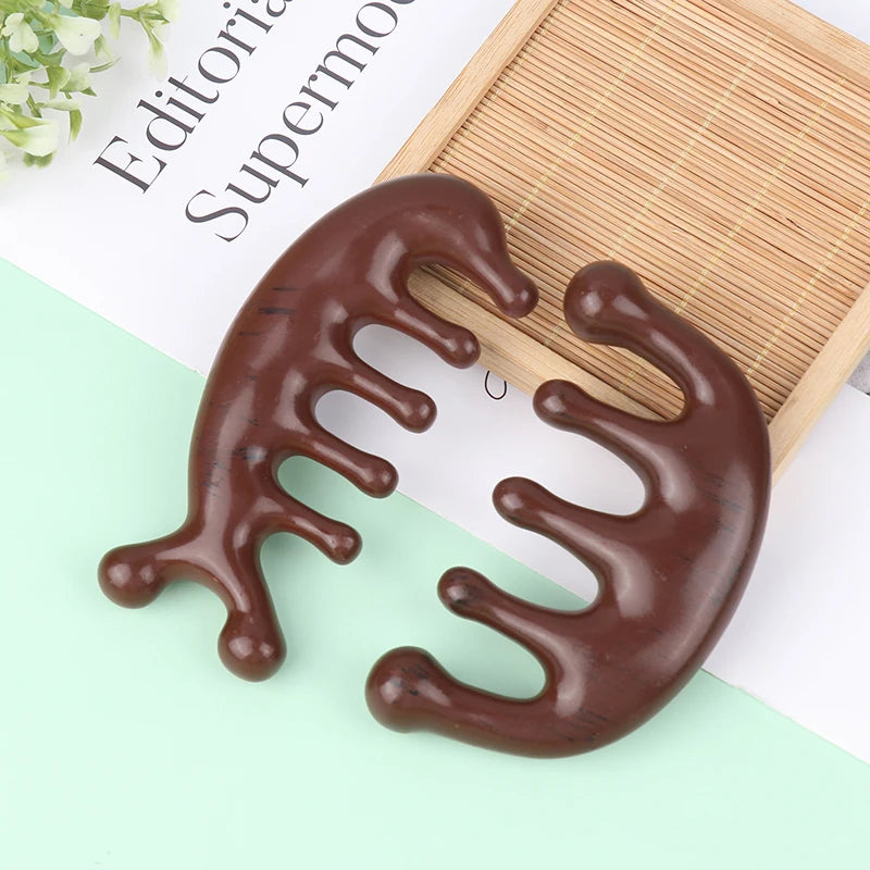 Exquisite Resin Massage Comb for Eyes Face Shoulders Neck Scraping Head Meridian Scalp Treatment Wide Tooth Comb