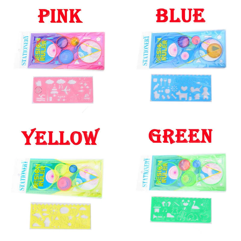 Fun Geometry Spirograph Drawing Stencils Set Painting Template Art Crafts Creative Kids Educational Toy Variety Ruler