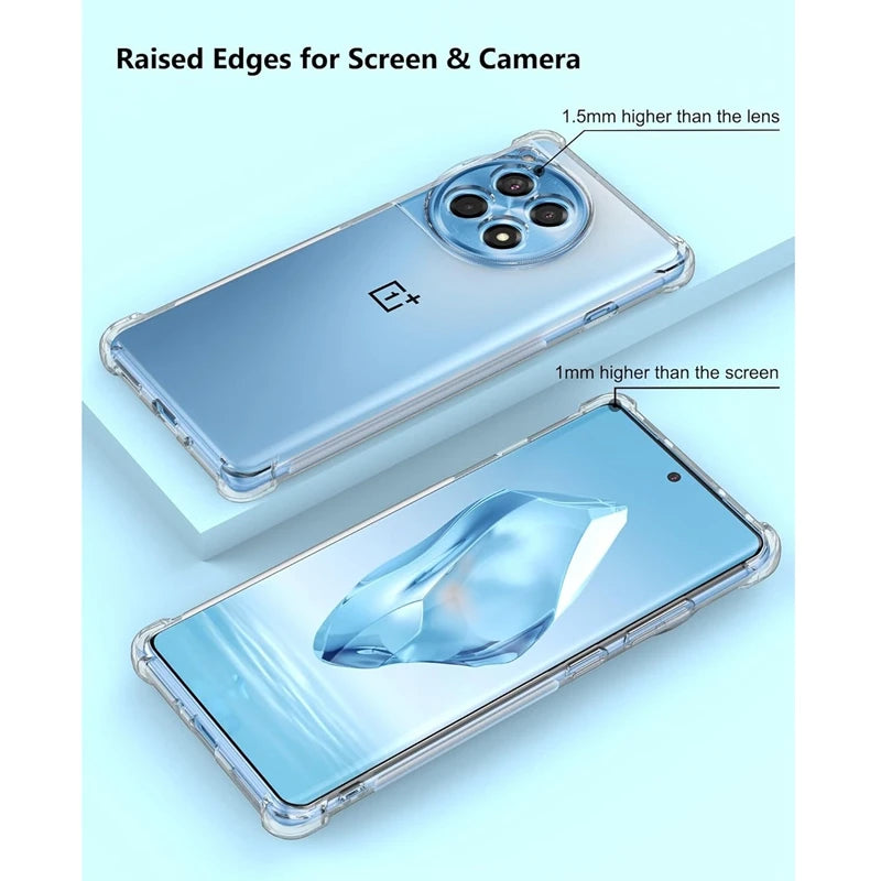 Clear TPU Silicone Phone Case for OnePlus 12 12R 11 11R 10 Pro 10T Shockproof Protective Cover