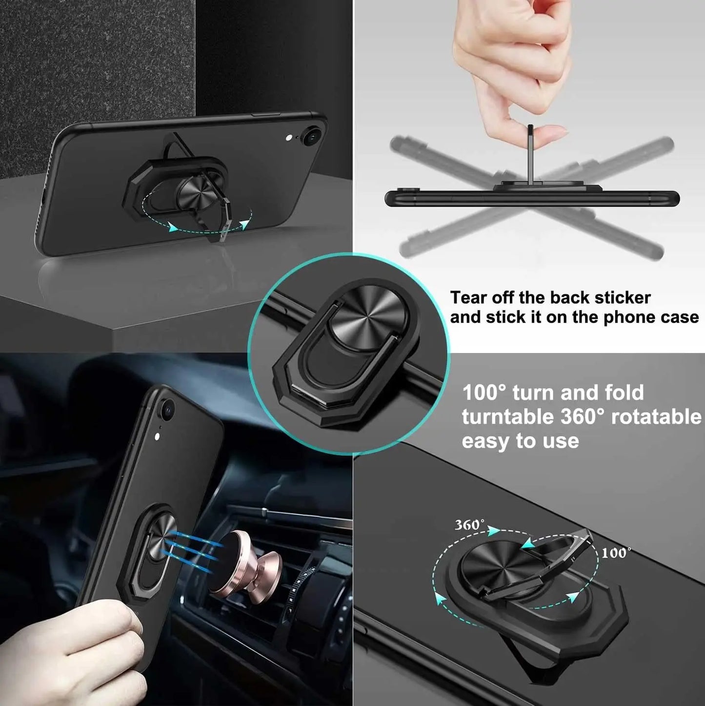 Ergonomic Soft TPU Silicone Phone Case for Lenovo Moto ThinkPhone 5G Shockproof Magnetic Cover with Ring Holder