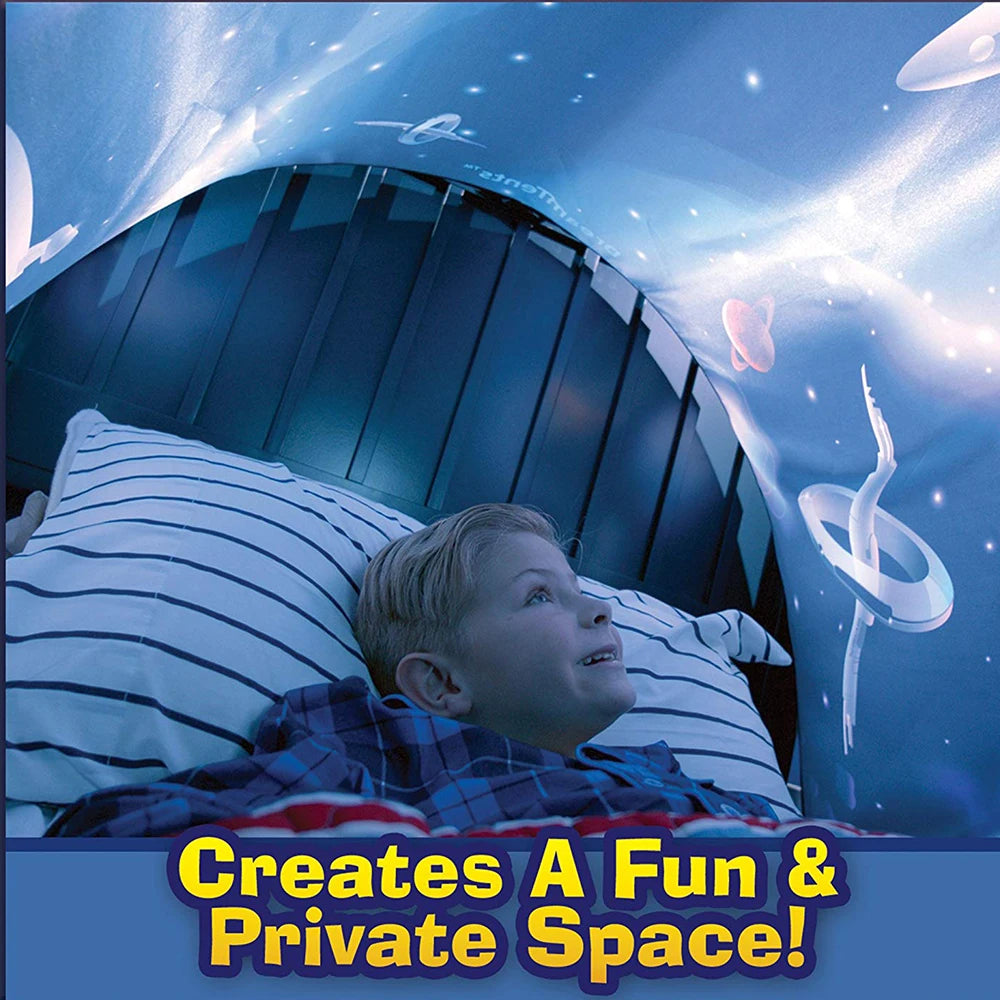 Foldable Dream Tent for Kids Children's Bed with Storage Pocket Kids Tent on Bed Mosquito Net Tent