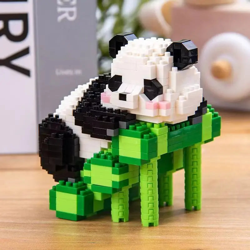 Fun Creative Mini Panda Micro Building Blocks 3D Model Cute Animals Bricks DIY Construction Toys for Children Kids Gift