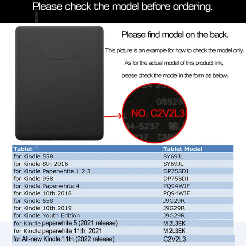 Durable Transparent Silicone Case for Amazon Kindle Paperwhite 11 3 2 1 E2110th 7th 6th 5th Generation 6inch Cover