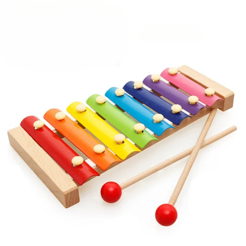 8 Tones Multicolor Wooden Xylophone Musical Instrument Toys For Baby Kids Wood Toy Accessories