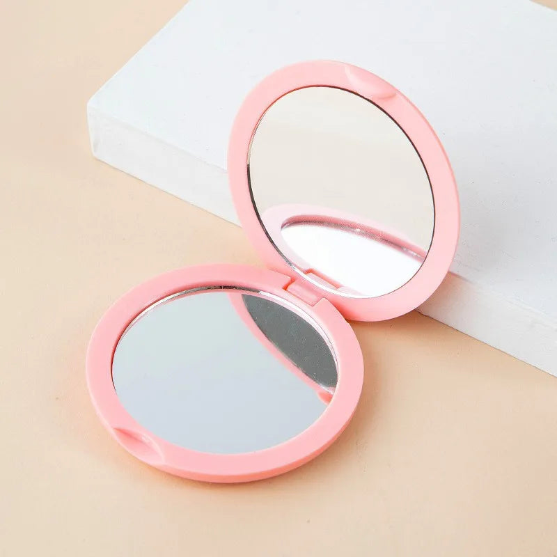 Double Sided Handheld Travel Makeup Mirror Mini Portable Pocket Folding Round Beauty Cosmetic Mirror