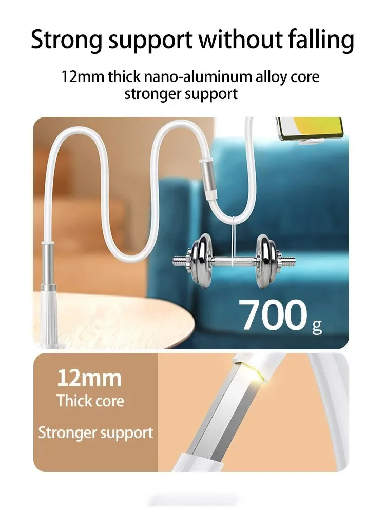 Flexible 70cm Mobile Phone Holder Stand for Apple iPhone Samsung and Universal Brands 360 Degrees Portable Clip for Bed Desk Bracket Mount Stand
