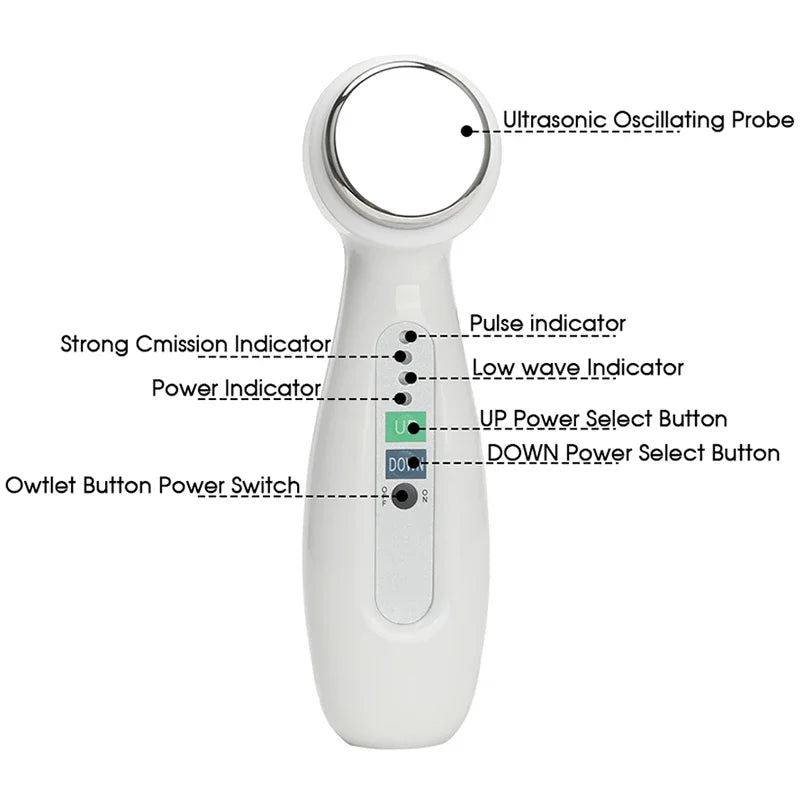 Anti Wrinkle and Anti Acne Ultrasonic Cavitation Facial Cleaner Slimming Skin Tightening Lifting Massager