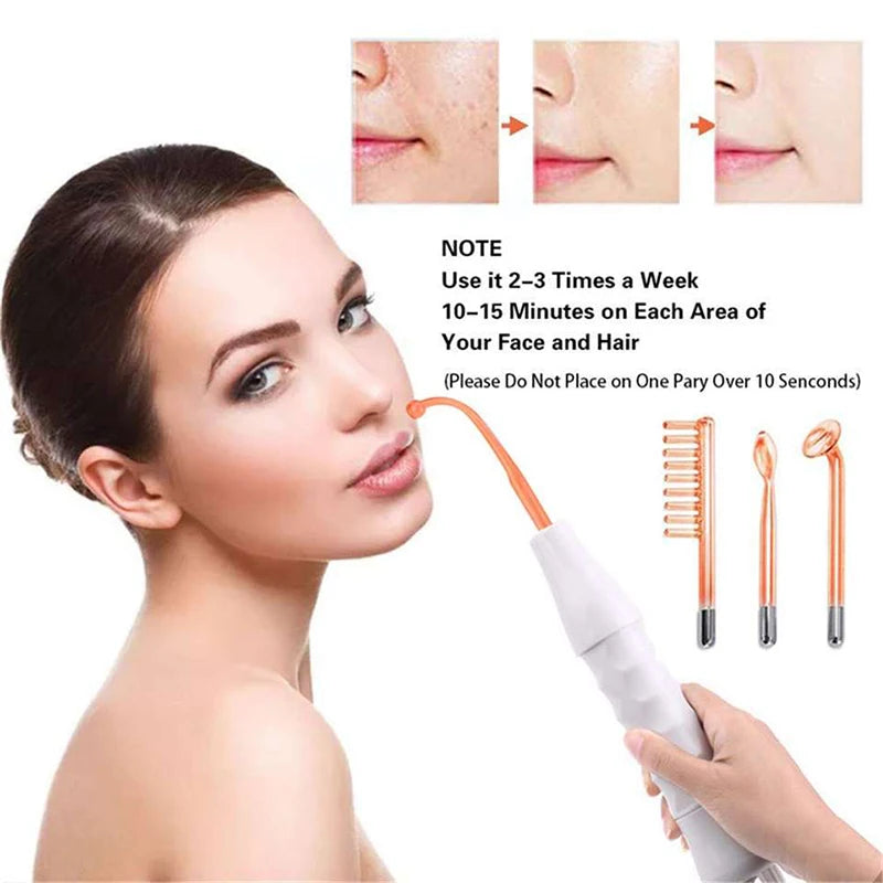 High Frequency Electrode Tube Beauty Machine for Face Hair Eyes Facial Massager Wand Care Tool