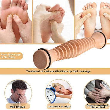 Acupressure Wooden Foot Massager Roller for Relieving Plantar Fasciitis, Foot Arch Pain, Myofascial Pain Syndrome