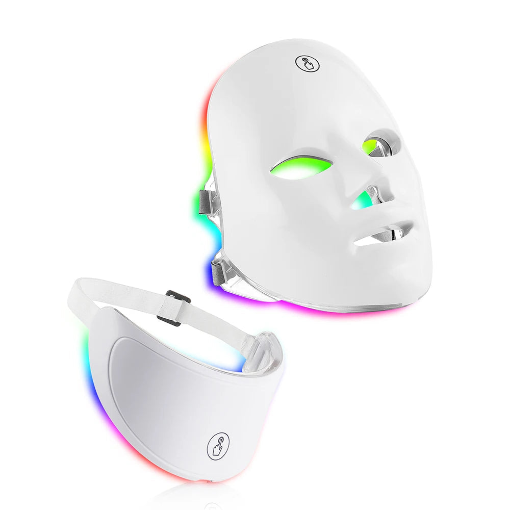 Anti-Aging Bio-Light Therapy 7 Colors LED Face and Neck Mask for Skin Tightening Lifting Beauty Care Device