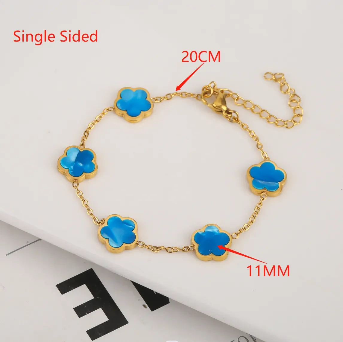 Five Leaf Clover Adjustable Lucky Design Gold Plated Stainless Steel 316L Plant Flower Bracelet Earrings Necklace With Petals Women's Luxury Gifts