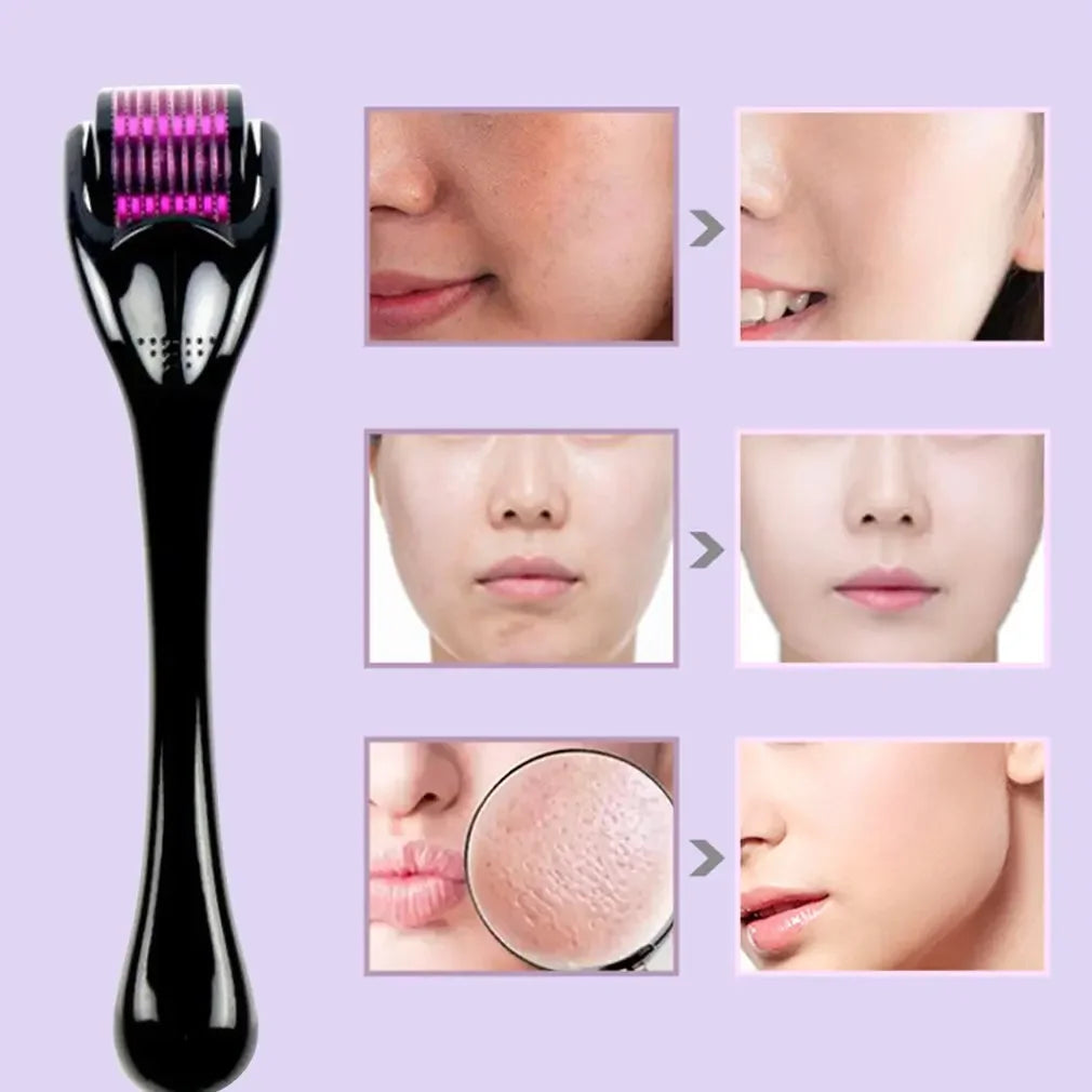 Facial Derma Roller for Body Hair Beard Growth Micro Face Roll Skin Tool 540 Needles, 0.2mm, 0.25mm, 0.3mm