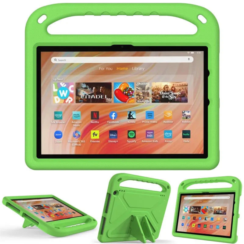 Heavy Duty EVA Handle Stand Case for Amazon Fire Max 11 HD10 HD8 Plus and Fire 7 Kids Proof Extra Protection Tablet Cover