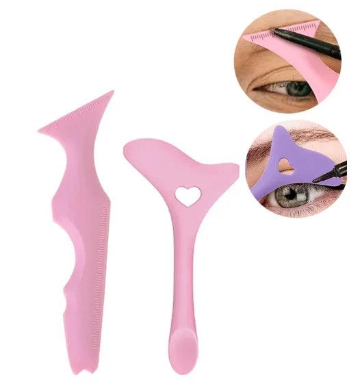 Reusable Silicone Eyeliner Guide Tools for Eye Makeup Winged Eyeliner Stencil Mascara Shield Applicator Set 2Pcs Set