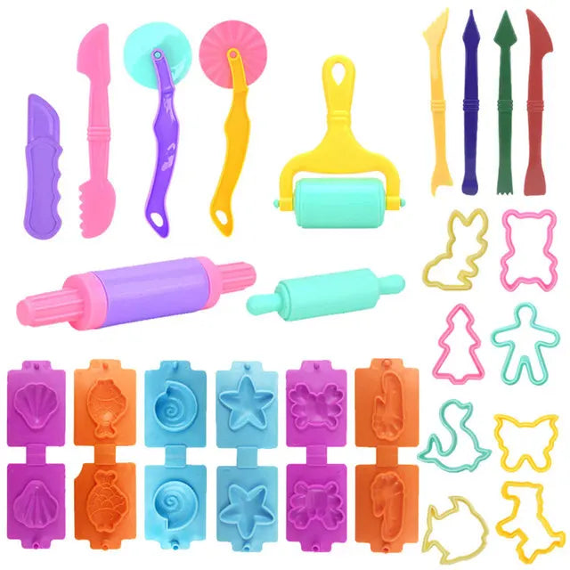 Children DIY Play Dough Plasticine Mold Modeling Clay Accessories Tool Kit Plastic Set Knife Molds Kids Educational Toys