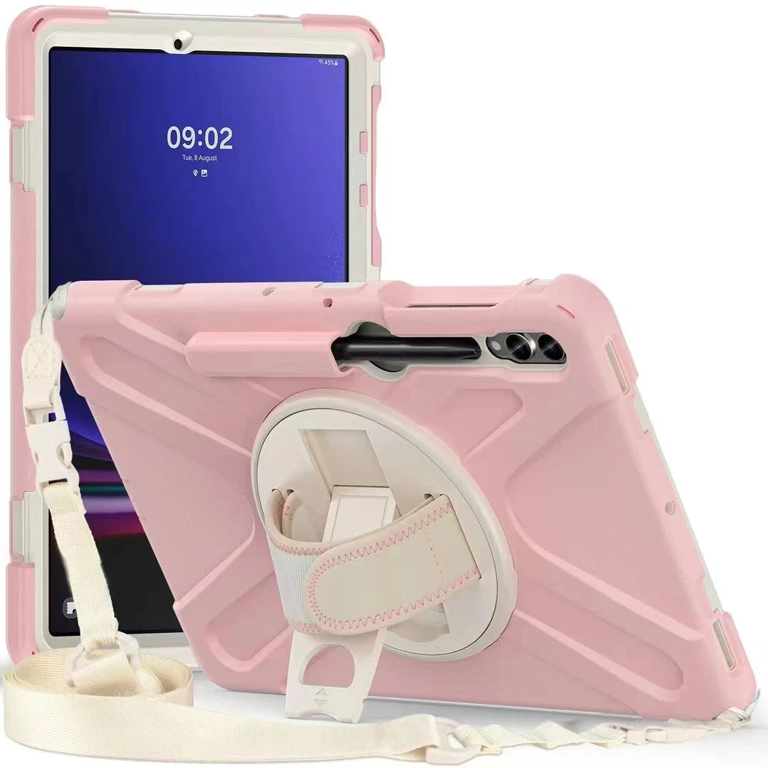 Heavy Duty Shockproof Tablet Case for Samsung Galaxy Tab S10 S9 S8 Ultra 14.6 S7 11" Plus FE 12.4 Inch Kids Proof Shoulder Strap S Pen Holder Cover