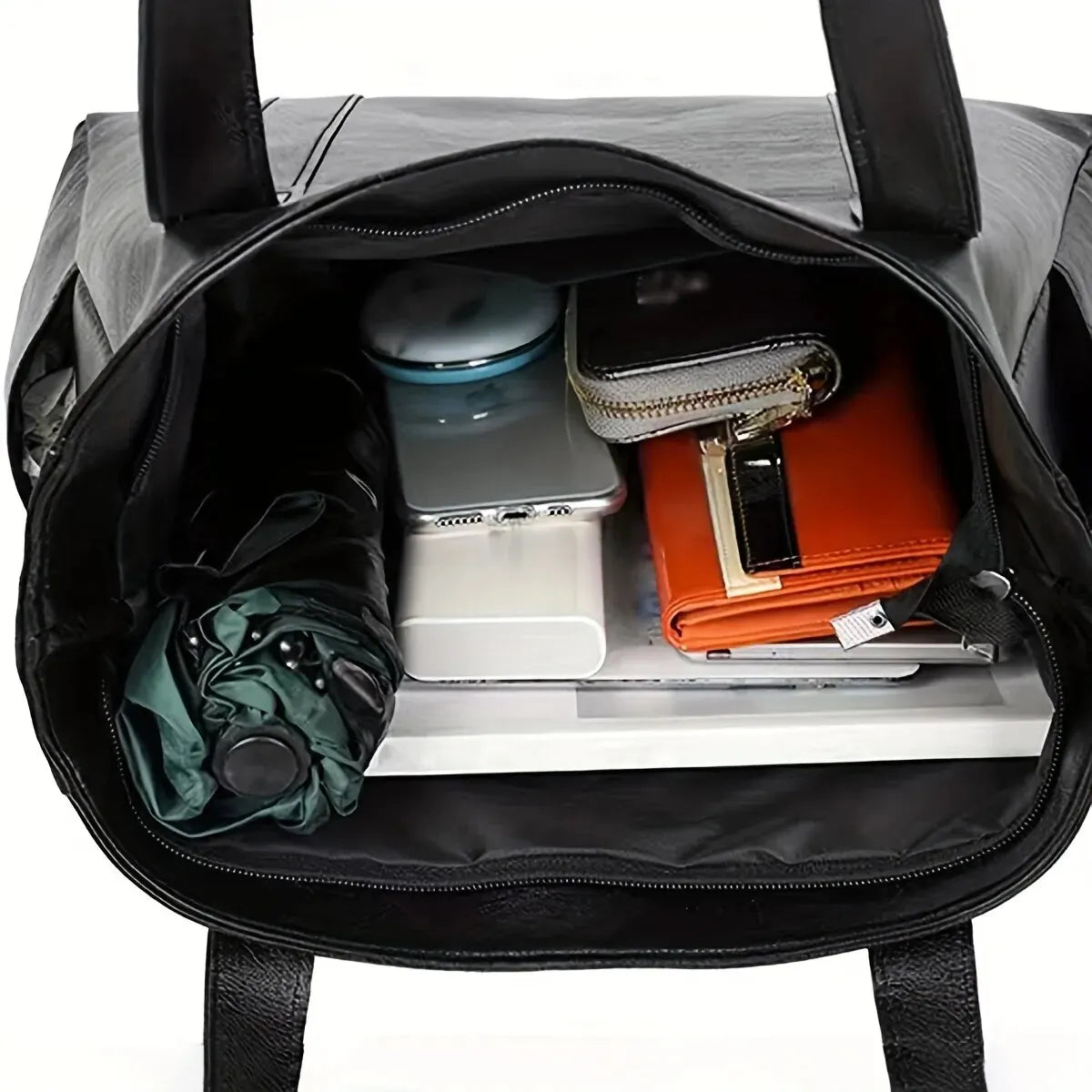 Vintage Retro Vegan Leather Large Capacity Square Tote Shoulder Bag Women's Casual Purse