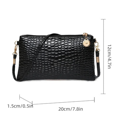 Elegant Crocodile Pattern Women's Leather Shoulder Handbag Purse Pillow Style Phone Coin Girls Tote Bag