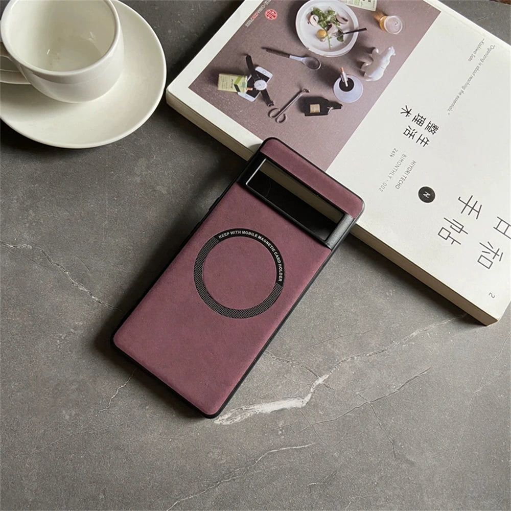 Shockproof Luxury Soft Leather Case For Google Pixel 9 7 8 Pro 6 XL 8A 7A 6A Magnetic Wireless Charging Magsafe Skin Feel Cover