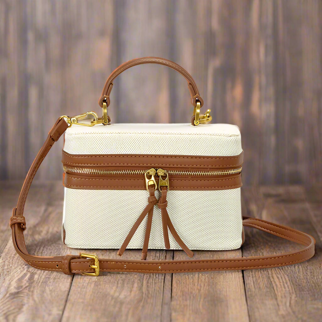 Modern Canvas Shoulder Purse Handbag for Women Casual Fashion Box Style Crossbody Bags