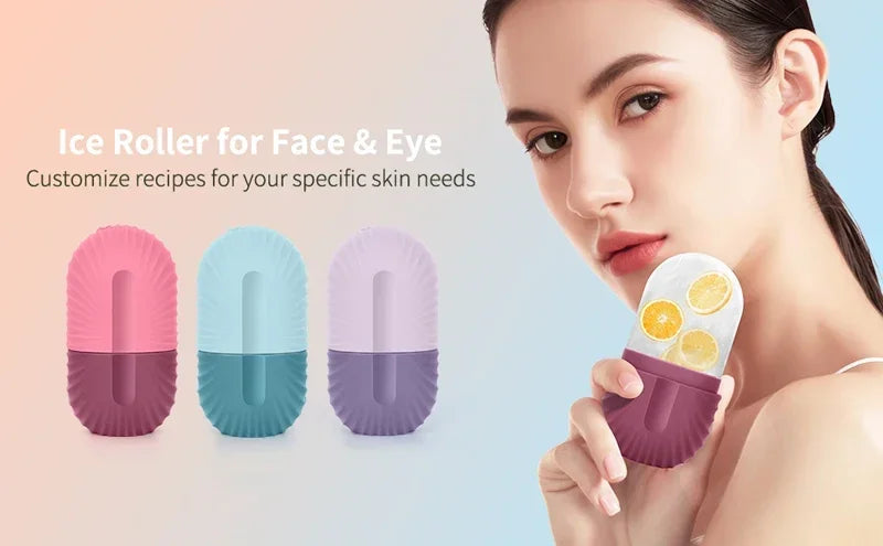 Silicone Ice Facial Roller Beauty Massage Ice Mold For Eye Puffiness Inflamation Shrink Pores