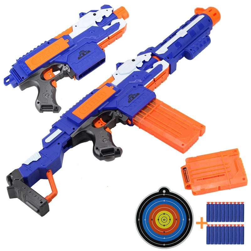 Electric Darts Airsoft Nerf Gun Blaster Toy for Boys Children 7.2cm Foam Safe Bullets Magazine Darts and Target