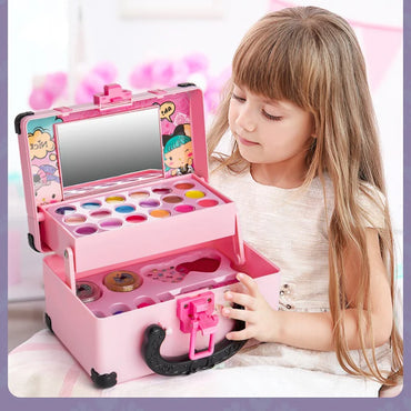 Wonderful Children's Makeup Cosmetics Pretend Play Box Princess Make Up Girl Toy Play Set Lipstick Eye Shadow Safety Nontoxic Kit Toy Kid