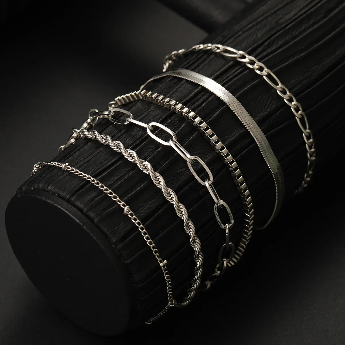 6pcs Boho Retro Thick Twist Cuban Chain Bracelets Set Multi Layer Silver Gold Color for Women Fashion Trendy Quality Jewelry Accessories