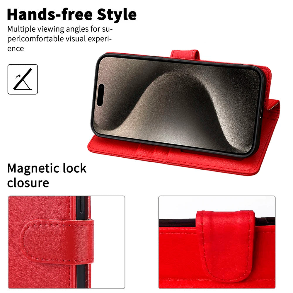 Deluxe Leather Wallet Phone Case for ZTE Blade A72 A71 A53 A52 A32 A31 A3 2019 V2020 Lite L8 L9 V30 V40 Vita V41 Smart Stand Function Multiple Card Slots Magnetic Flip Protective Cover