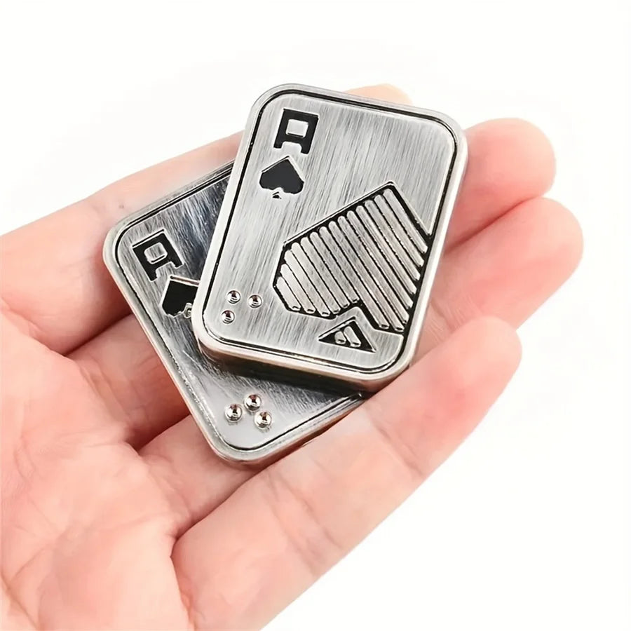 Metal Card Fidget Slider Toys Poker Push Card Fidget Stress Relief Haptic Coin Office Desk Toys Gifts