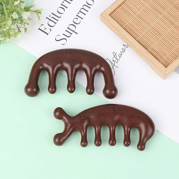 Exquisite Resin Massage Comb for Eyes Face Shoulders Neck Scraping Head Meridian Scalp Treatment Wide Tooth Comb