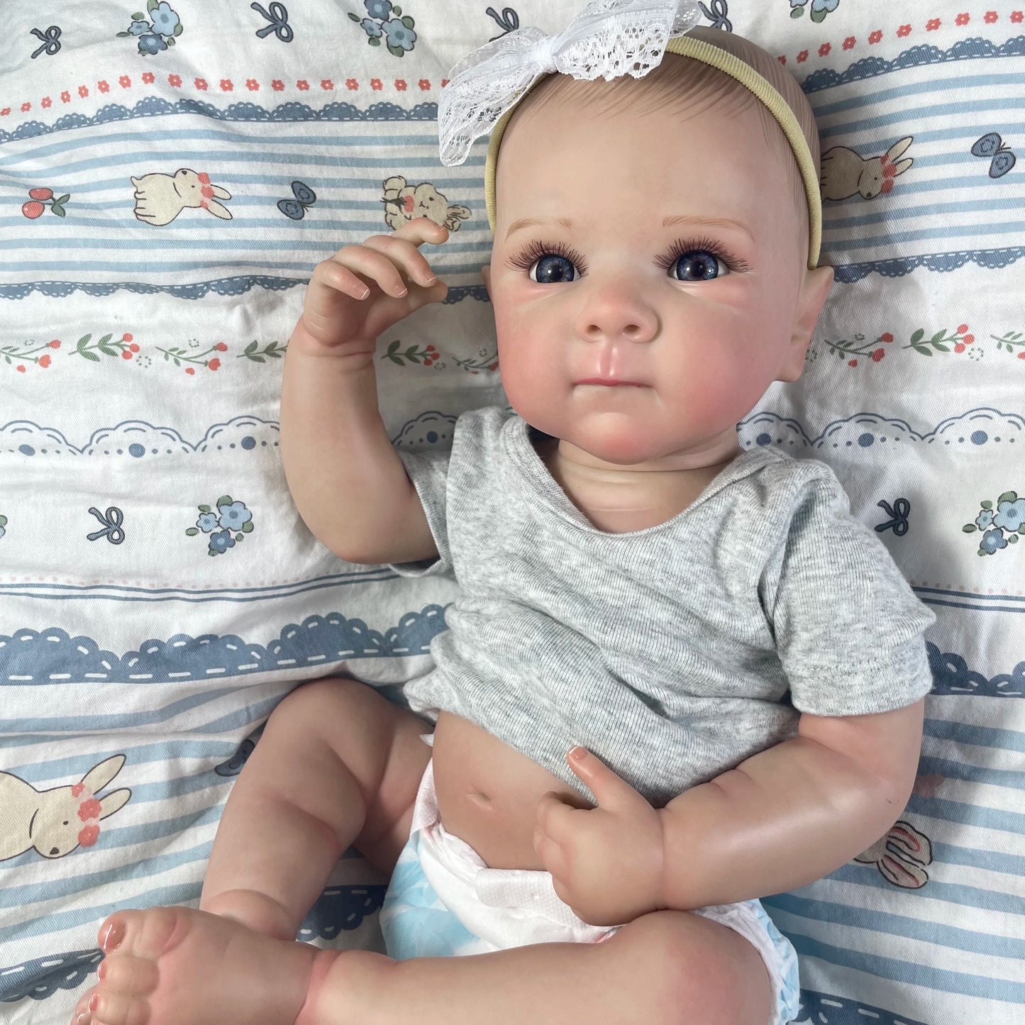 Full Body Silicone Vinyl Washable Reborn Baby Girl Doll With Painted Lifelike Hair Bebe Reborn Toys 18 Inch