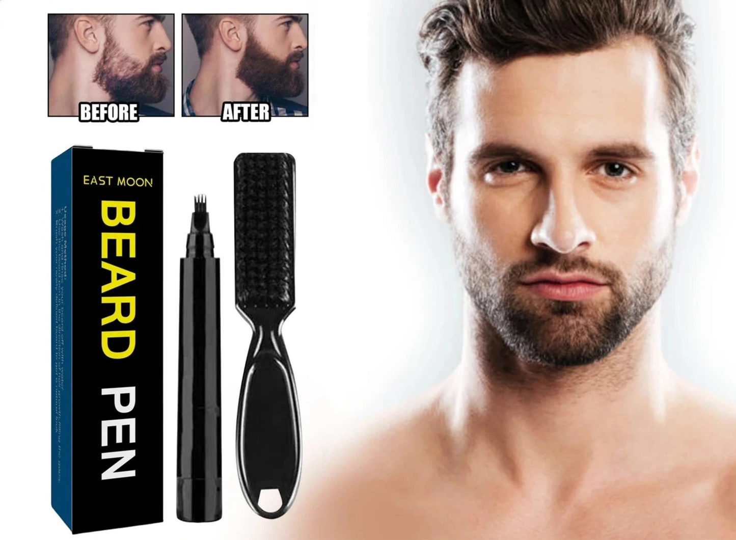 Waterproof Beard Filler Pen Kit Beard Shaping Lasting Repair Moustache Coloring Black Hair Beard Fixer Enhancer Pen