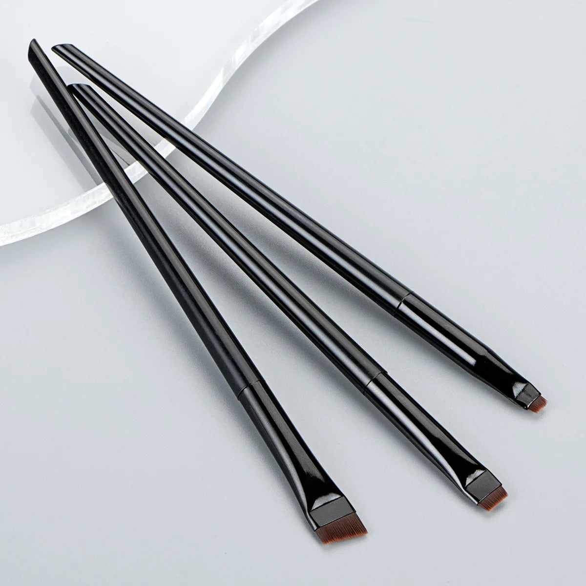 Ultra-thin Edge Eyeliner Brushes 3pcs Set Oblique Head Eyebrow Brush, Outline Eyeliner Brush, Eyeshadow Brush Makeup Tools