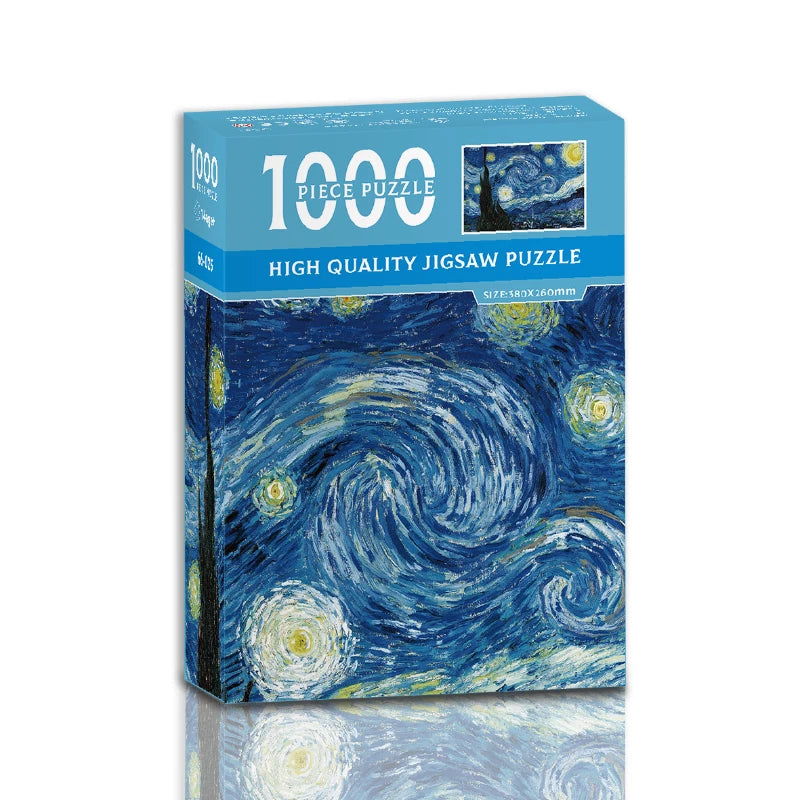 Mini Jigsaw Puzzle The Starry Night 1000 Pieces for Adults Van Gogh Environmentally Friendly Puzzle Gift Toy