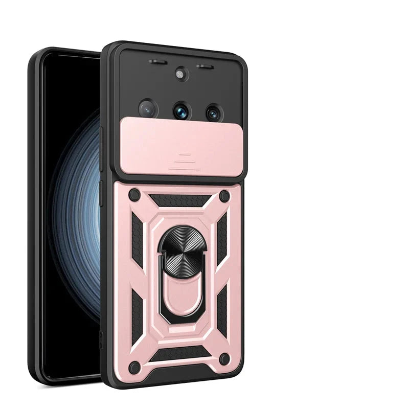 Durable Shockproof Phone Case for Realme 11 Pro Plus 5G Camera Protection Magnetic Ring Holder Back Cover