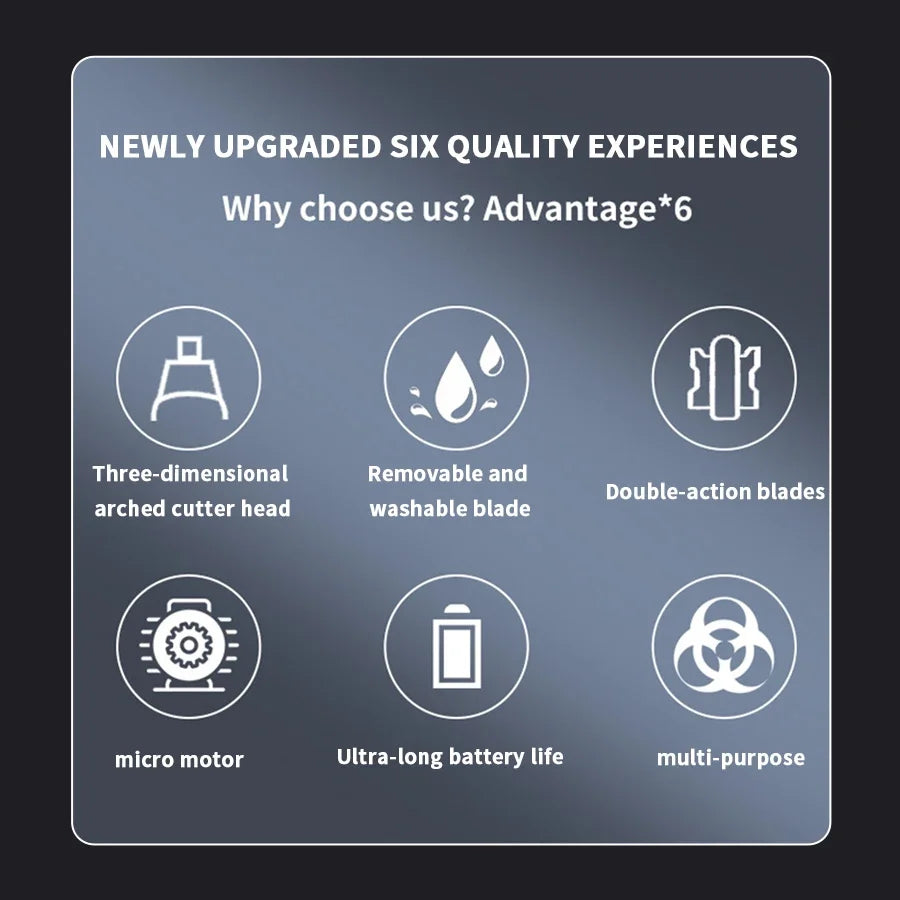 Mini Rechargeable Electric Nose Ear Hair Trimmer Clipper Multi-kinetic Shaving 2-in-1 Fully Automatic and Washable