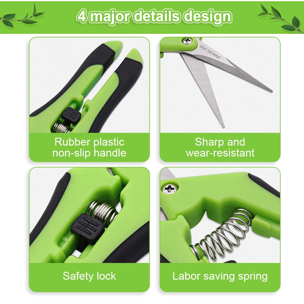 Pruning Gardening Scissors Shears Tools Bonsai Branch Cutting Fruit Picking Weeds Potted Flowers