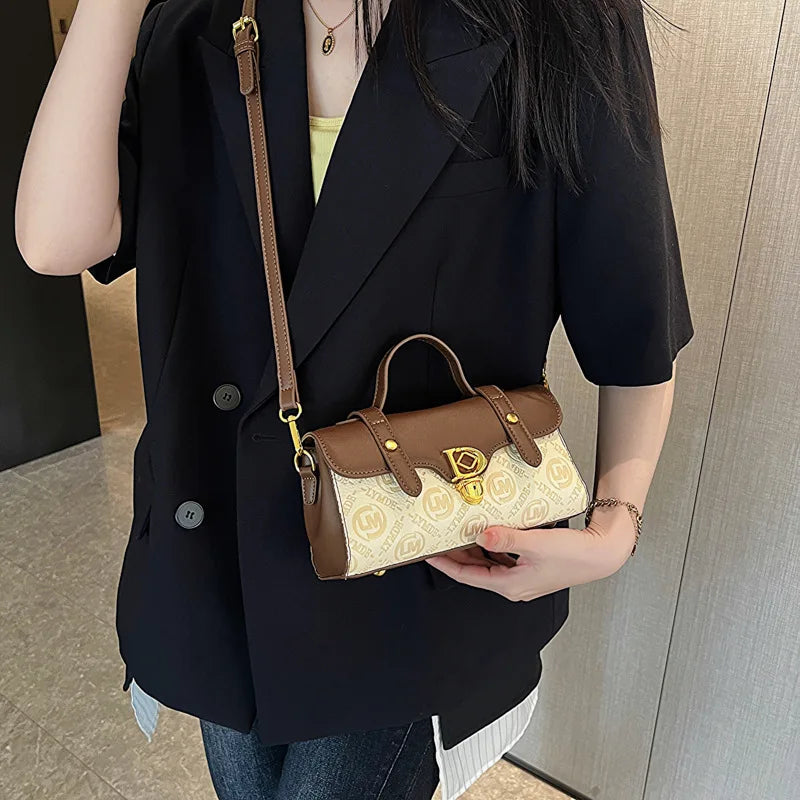 Embossed Exquisite Shoulder Baguette Leather Handbag Purse For Women Girls Ladies Crossbody Fashion Girls Tote Small Bag