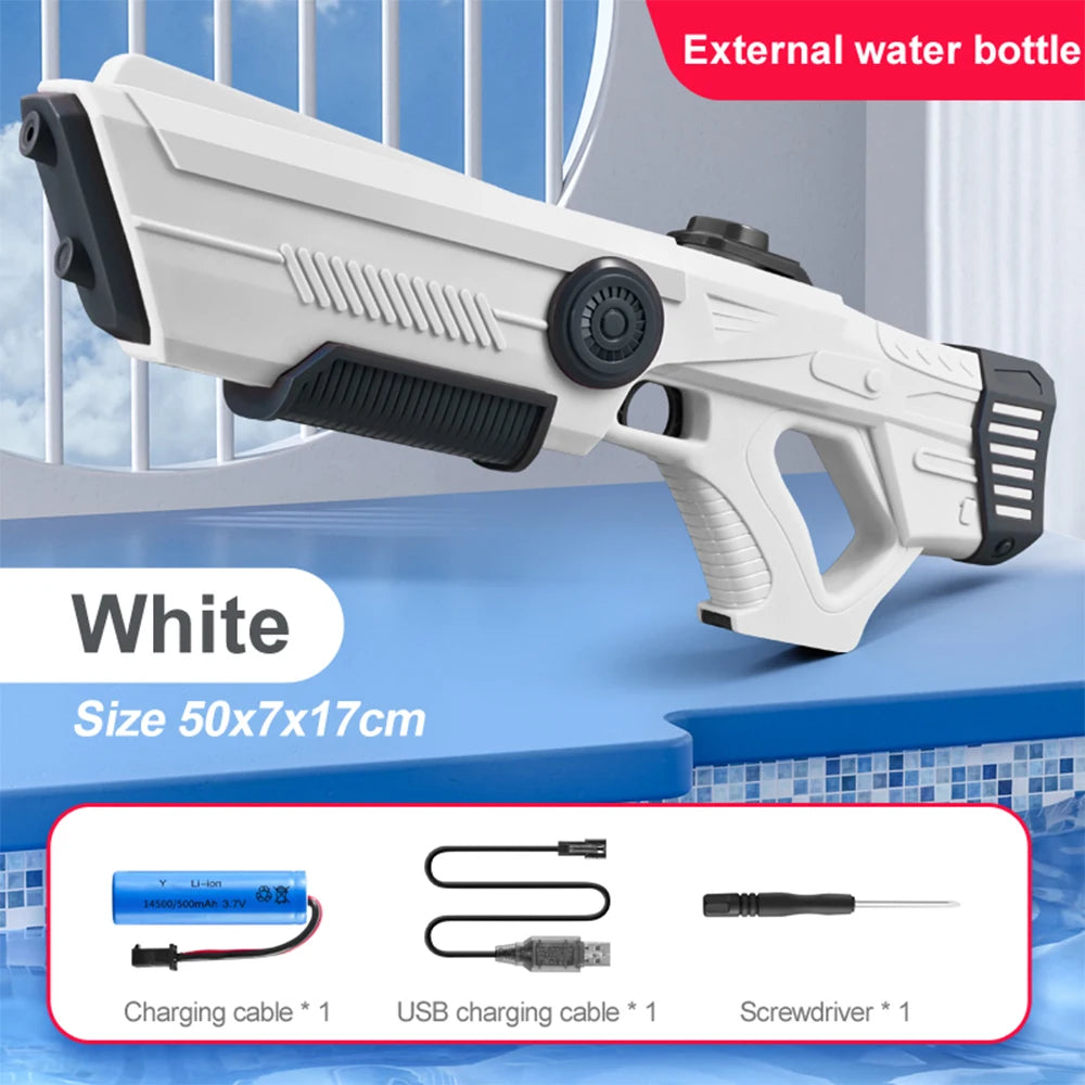 Electric Water Gun for Children and Adults Supports Automatic Water Absorption and External Water Bottle 10m 33 Feet Range