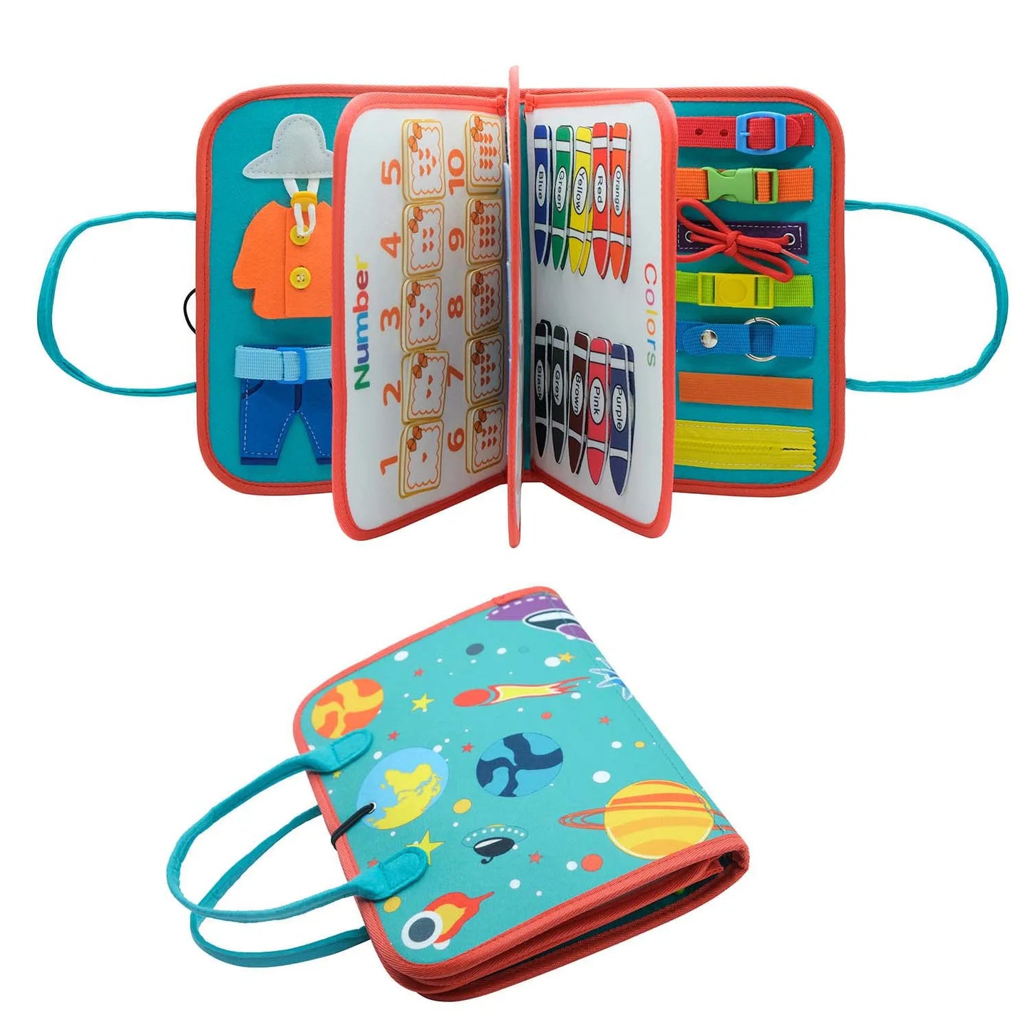 7 in 1 Easy Carry Portable Busy Educational Board for Kids and Toddlers Montessori Early Education Sensory Toys