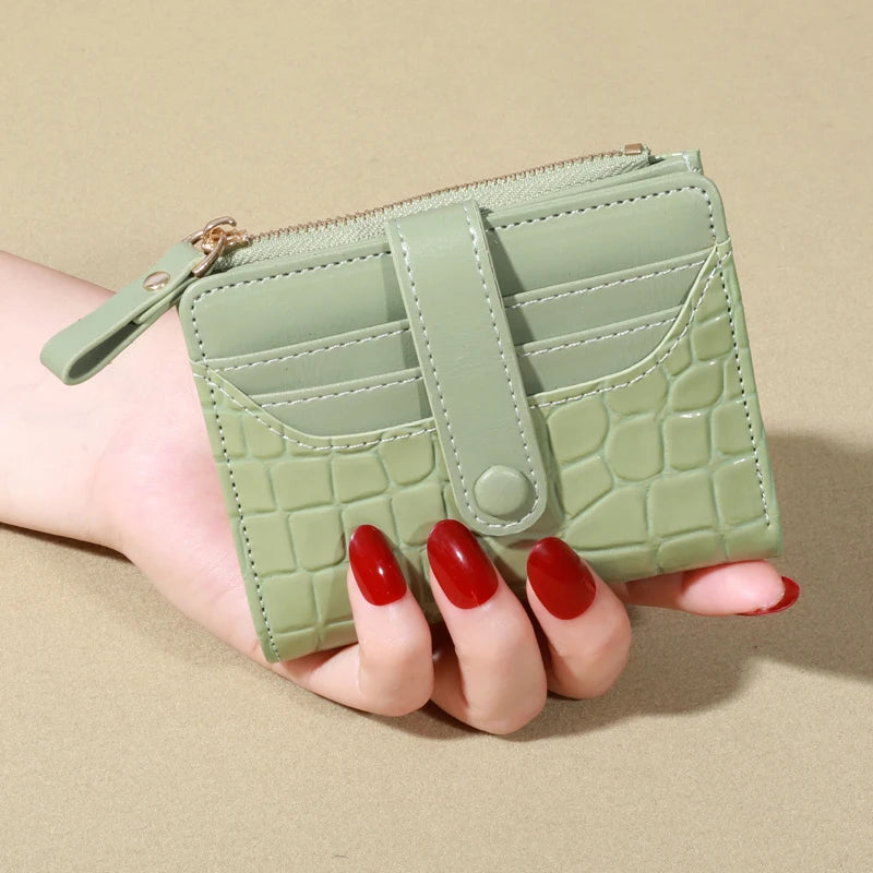 Elegant Crocodile Pattern Women's Multi Card Wallet Secure Double Zip Clutch Casual PU Leather Purse with Style Storage Bag