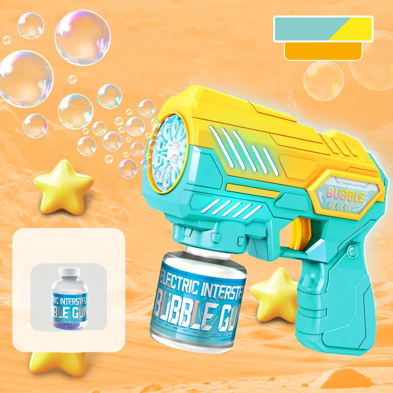 Automatic Unicorn Electric Bubble Gun Toy Fun Bubble Machine Automatic Soap Blower with Lights for Children Entertainment