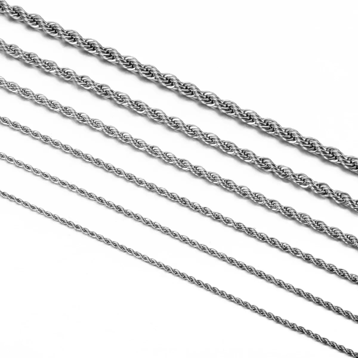 High Quality 925 Sterling Silver Rope Chain Necklace for Men Women Fashion Chain Necklace 2mm/3mm/4mm Width